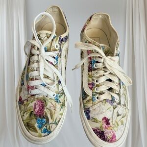 Vans Old Skool Floral Canvas LAce Up Women's Sneakers Size 9.5